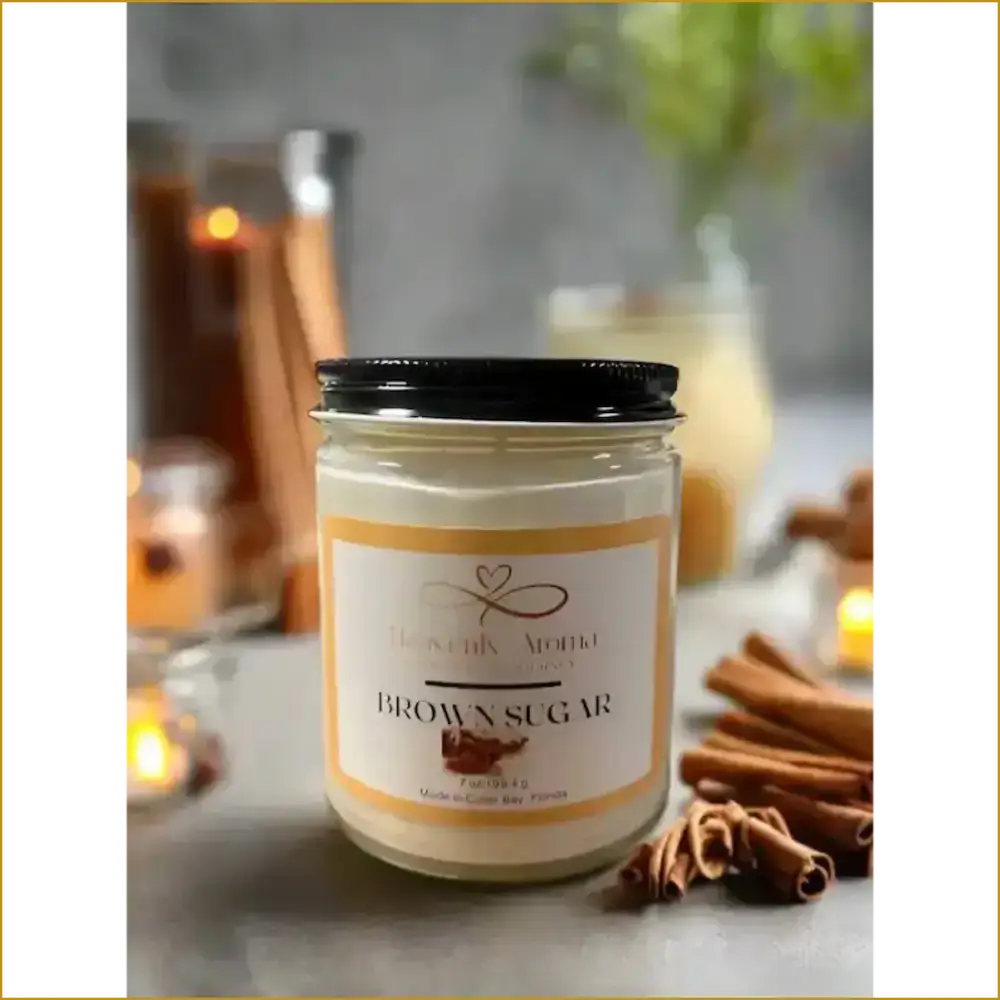 Brown Sugar 7 oz Candle – Sweet Comfort in a Smaller Jar - Heavenly Aroma