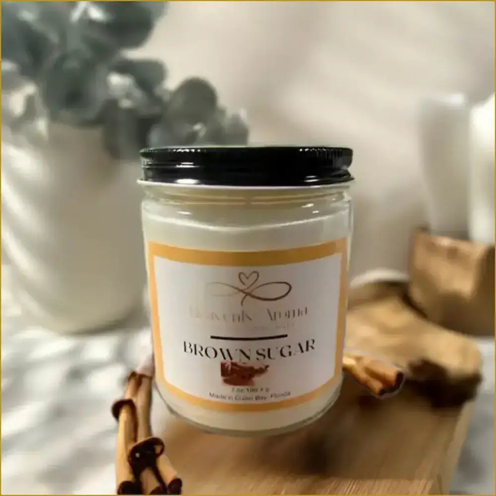 Brown Sugar 7 oz Candle – Sweet Comfort in a Smaller Jar - Heavenly Aroma