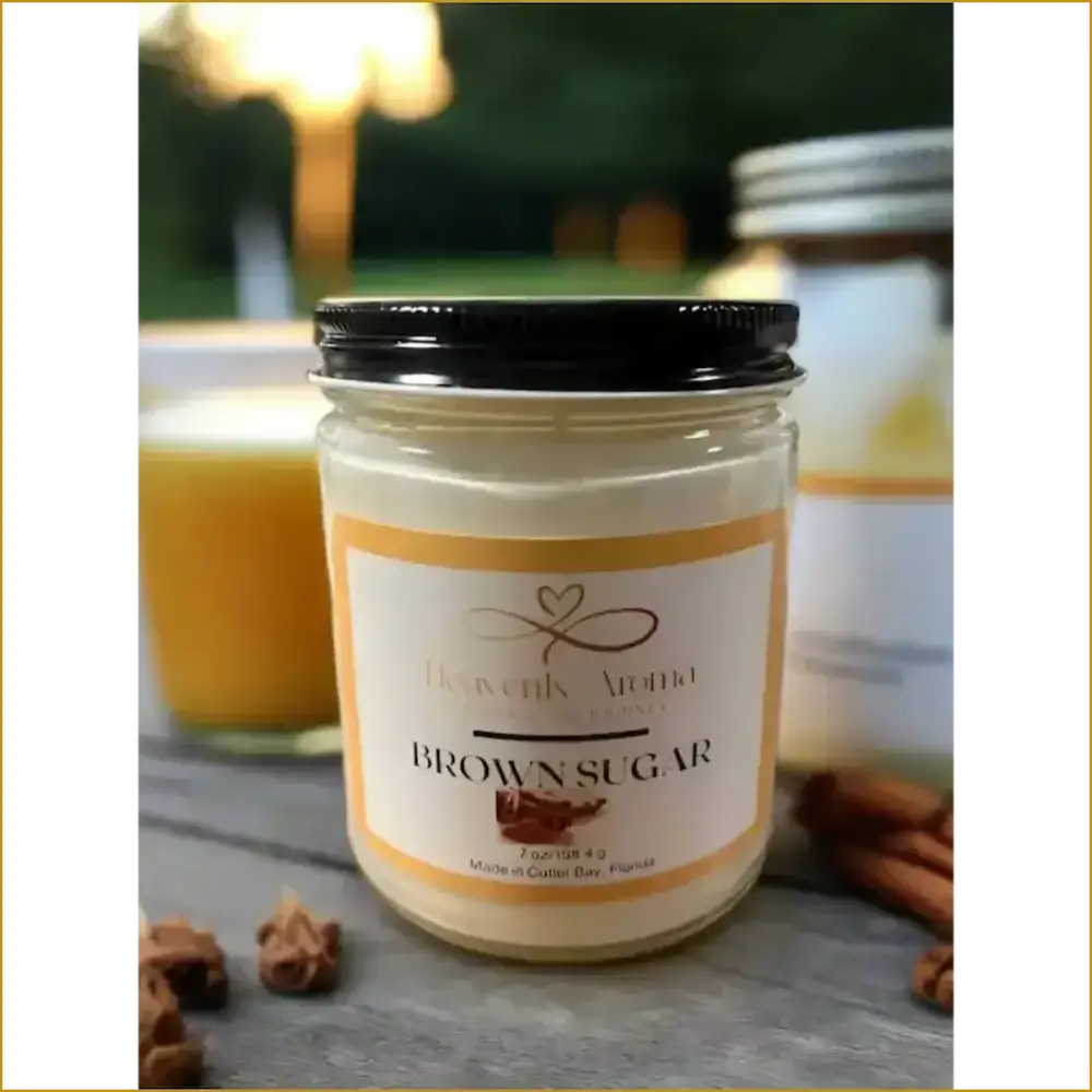 Brown Sugar 7 oz Candle – Sweet Comfort in a Smaller Jar - Heavenly Aroma