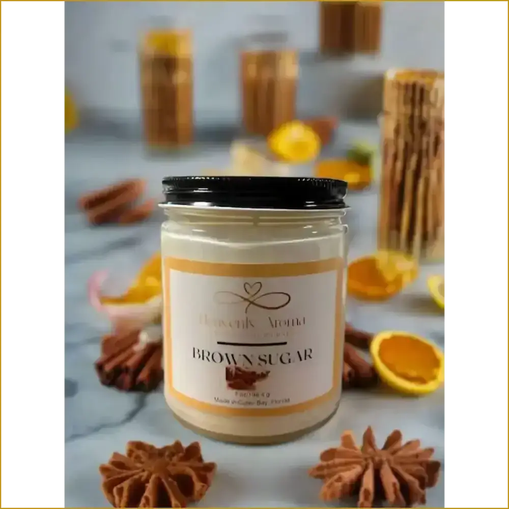 Brown Sugar 7 oz Candle – Sweet Comfort in a Smaller Jar - Heavenly Aroma