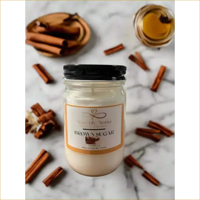 Brown Sugar Soy Candle in Glass Jar - Heavenly Aroma