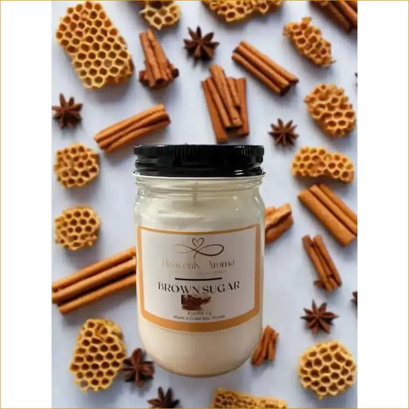 Brown Sugar Soy Candle in Glass Jar - Heavenly Aroma