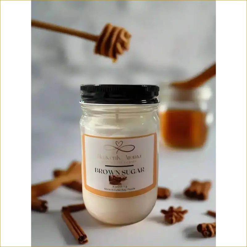 Brown Sugar Soy Candle in Glass Jar - Heavenly Aroma