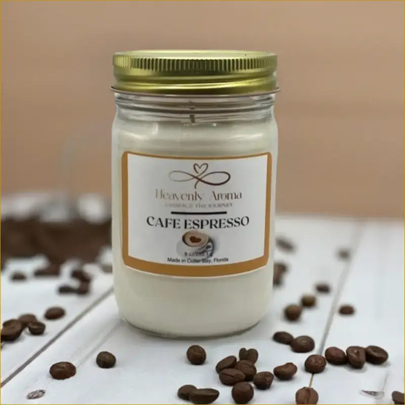 Café Espresso 9 oz Candle – Your Morning Mood in a Jar - Heavenly Aroma