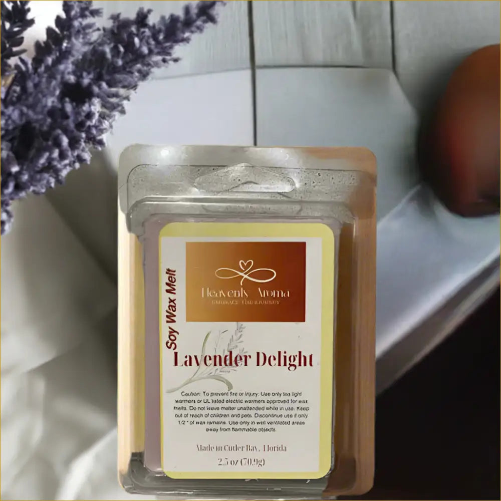 Lavender scented soy wax melt.