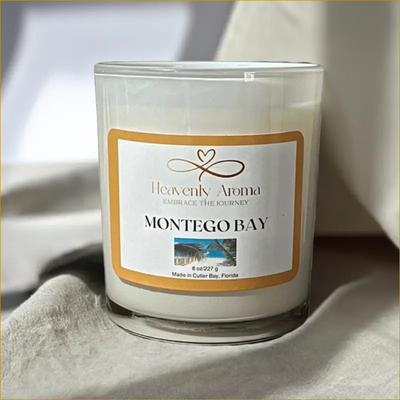 Montego Bay 8 oz Candle | Tropical Spearmint & Coconut Escape - Heavenly Aroma