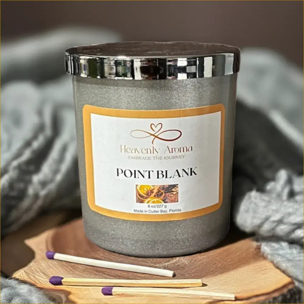 Point Blank 8 oz Candle | Bold Tonka Bean & Oud Luxury - Heavenly Aroma
