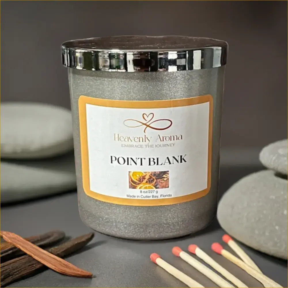 Point Blank 8 oz Candle | Bold Tonka Bean & Oud Luxury - Heavenly Aroma
