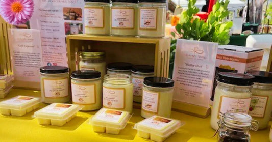 Handmade candles and wax melts with a heavenly aroma at the Farmer’s Market