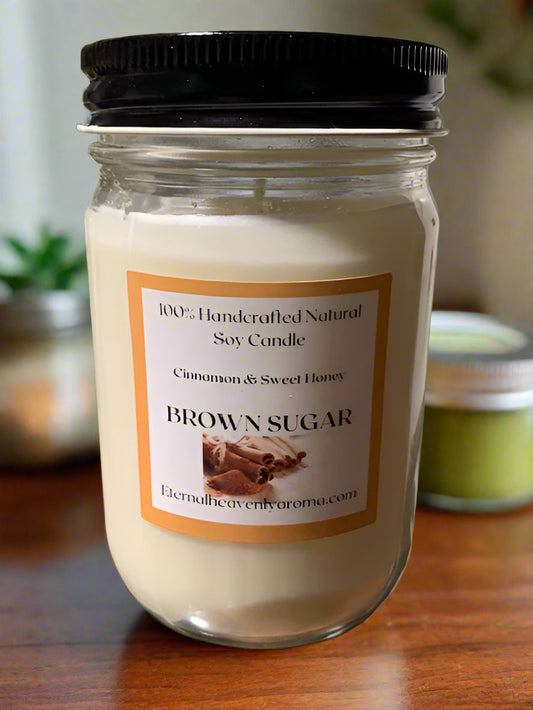 Modern 12 oz Candle Jars Handcrafted for Relaxation and Ambiance - Brown Sugar