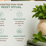 Benefits of Peppermint Room & Linen Spray including plant-based ingredients, aromatherapy, and everyday wellness.