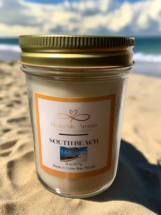 Candle Lighting Solutions for Home and Wellness – 8 oz Soy Candle: South Beach