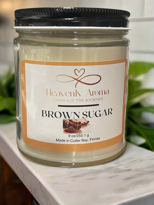 Premium 9 oz Soy Wax Candles for a Cozy Atmosphere - Brown Sugar