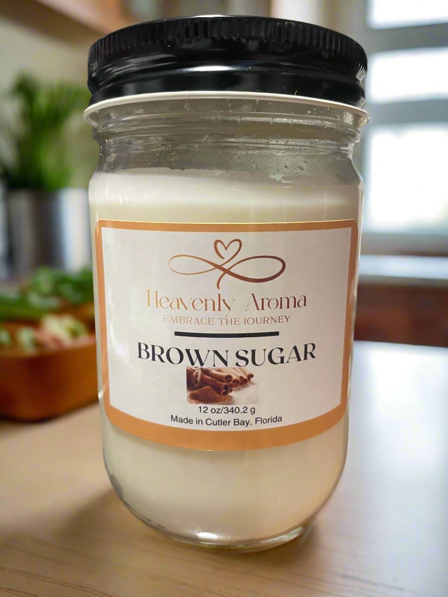 Modern 12 oz Candle Jars Handcrafted for Relaxation and Ambiance - Brown Sugar