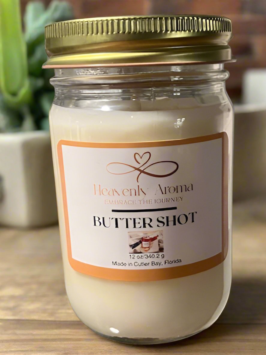 Modern 12 oz Candle Jars Handcrafted for Relaxation and Ambiance - Butter Shot