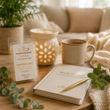 Relaxing wellness scene featuring Montego Bay Luxury Soy Wax Melts with warm lighting, tropical-inspired décor, and peaceful home surroundings.