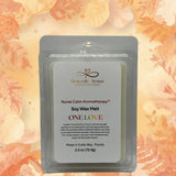 Soy wax melt packaging with floral background