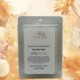Soy wax melt package with 'Heavenly Aroma' branding on a decorative background.