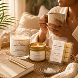One Love Coastal Luxe aromatherapy bundle displayed in a relaxing wellness setting designed to inspire calm, comfort, and everyday self-care rituals.