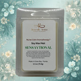 Soy wax melt package with 'Heavenly Aroma' branding on a floral background