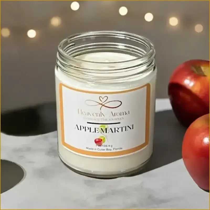 Apple Martini 7 oz Candle – A Crisp Twist of Joy - Heavenly Aroma