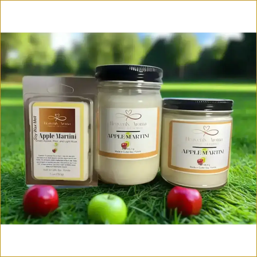 Apple Martini Scented Candles for Elegant Scented Ambiance - Full Experience - Heavenly Aroma