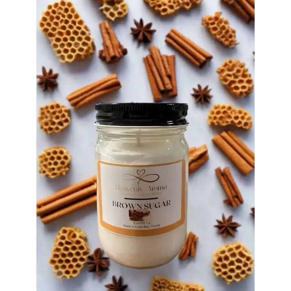 Brown Sugar Soy Candle for a Peaceful Nature-Inspired Ambiance - Heavenly Aroma