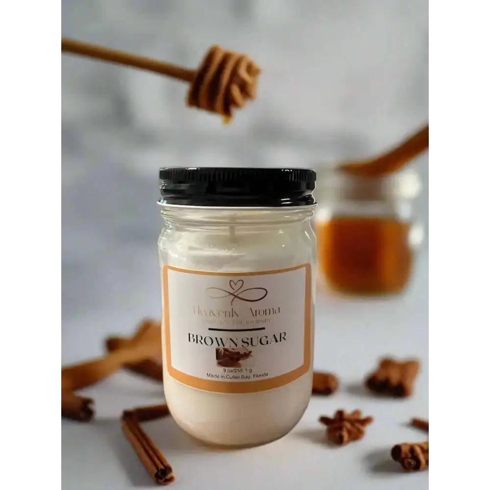 Brown Sugar Soy Candle for a Peaceful Nature-Inspired Ambiance - Heavenly Aroma