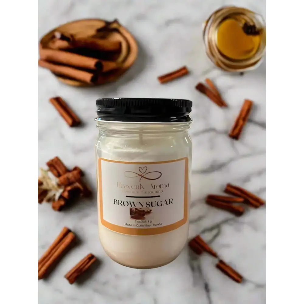 Brown Sugar Soy Candle for a Peaceful Nature-Inspired Ambiance - Heavenly Aroma