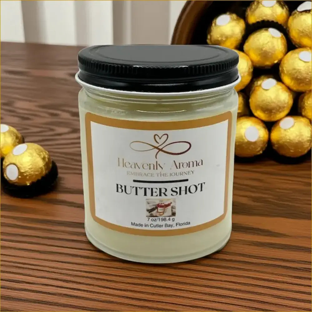 Butter Shot – 7 oz Soy Candle | Butterscotch & Bourbon Comfort - Heavenly Aroma