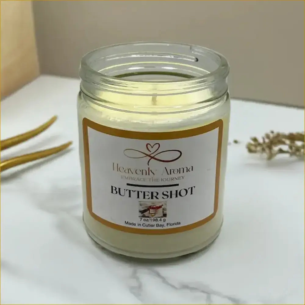 Butter Shot – 7 oz Soy Candle | Butterscotch & Bourbon Comfort - Heavenly Aroma