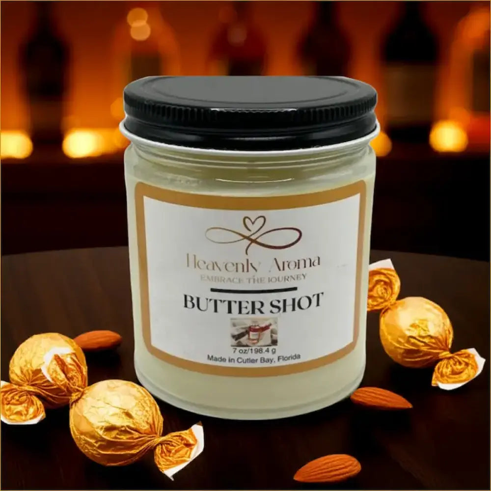 Butter Shot – 7 oz Soy Candle | Butterscotch & Bourbon Comfort - Heavenly Aroma