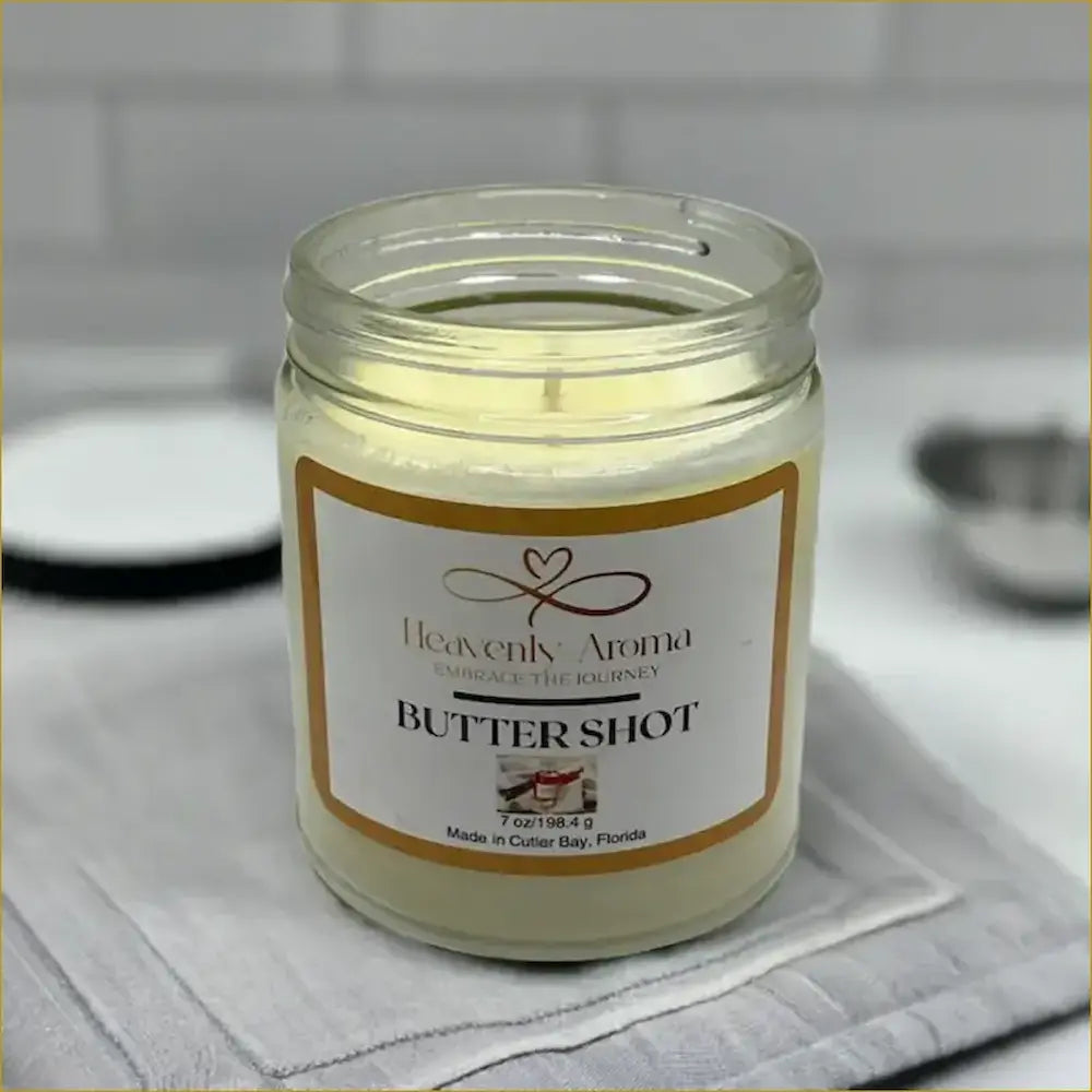 Butter Shot – 7 oz Soy Candle | Butterscotch & Bourbon Comfort - Heavenly Aroma