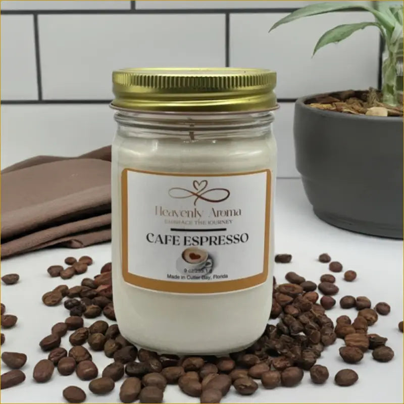 Café Espresso 9 oz Candle – Your Morning Mood in a Jar - Heavenly Aroma