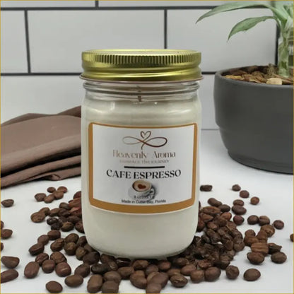 Café Espresso 9 oz Candle – Your Morning Mood in a Jar - Heavenly Aroma