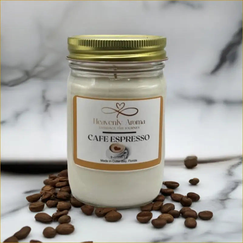 Café Espresso 9 oz Candle – Your Morning Mood in a Jar - Heavenly Aroma