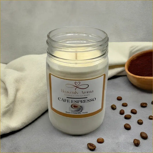 Café Espresso 9 oz Candle – Your Morning Mood in a Jar - Heavenly Aroma
