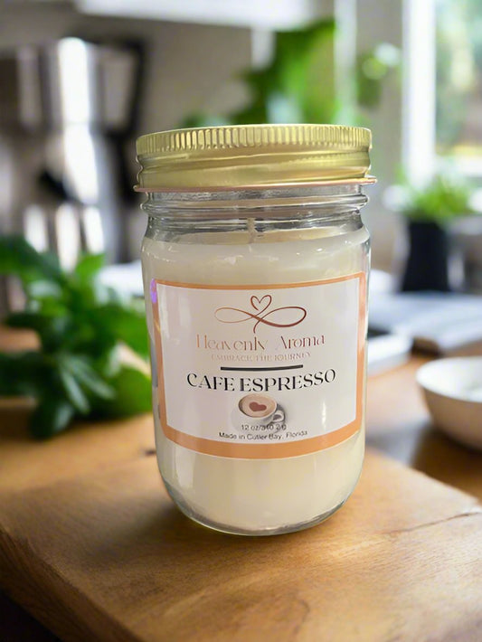 Modern 12 oz Candle Jars Handcrafted for Relaxation and Ambiance - Cafe Espresso