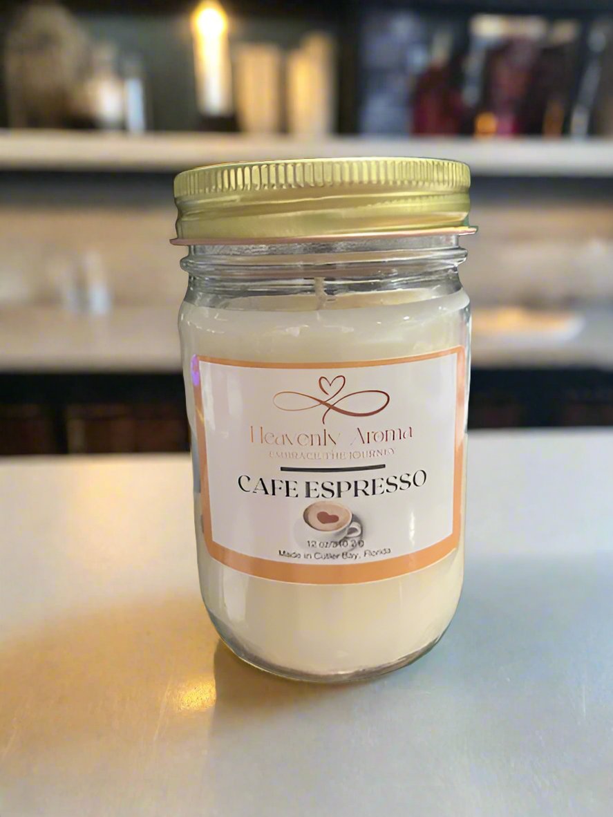 Modern 12 oz Candle Jars Handcrafted for Relaxation and Ambiance - Cafe Espresso