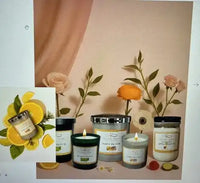 A collection of various scented candles.
