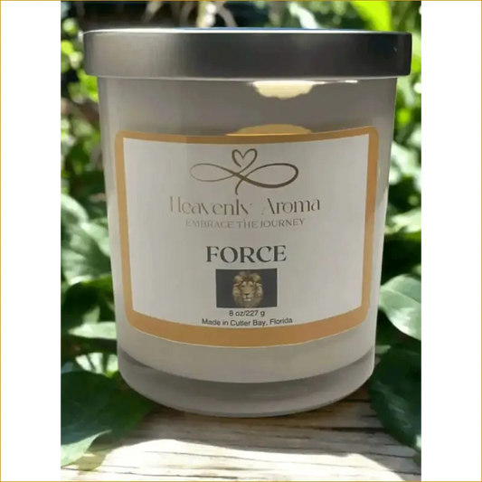 Force Soy Candle in Frosted Glass Jar by Heavenly Aroma - Heavenly Aroma