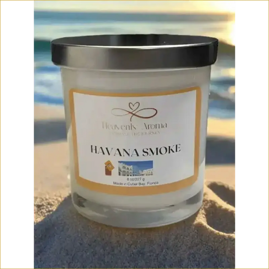 Havana Smoke Premium Soy Candle for Island Vibes and Relaxation - Heavenly Aroma