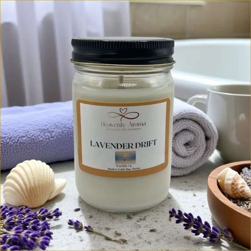Lavender Drift 9 oz Candle – A Serene Escape Awaits! - Heavenly Aroma