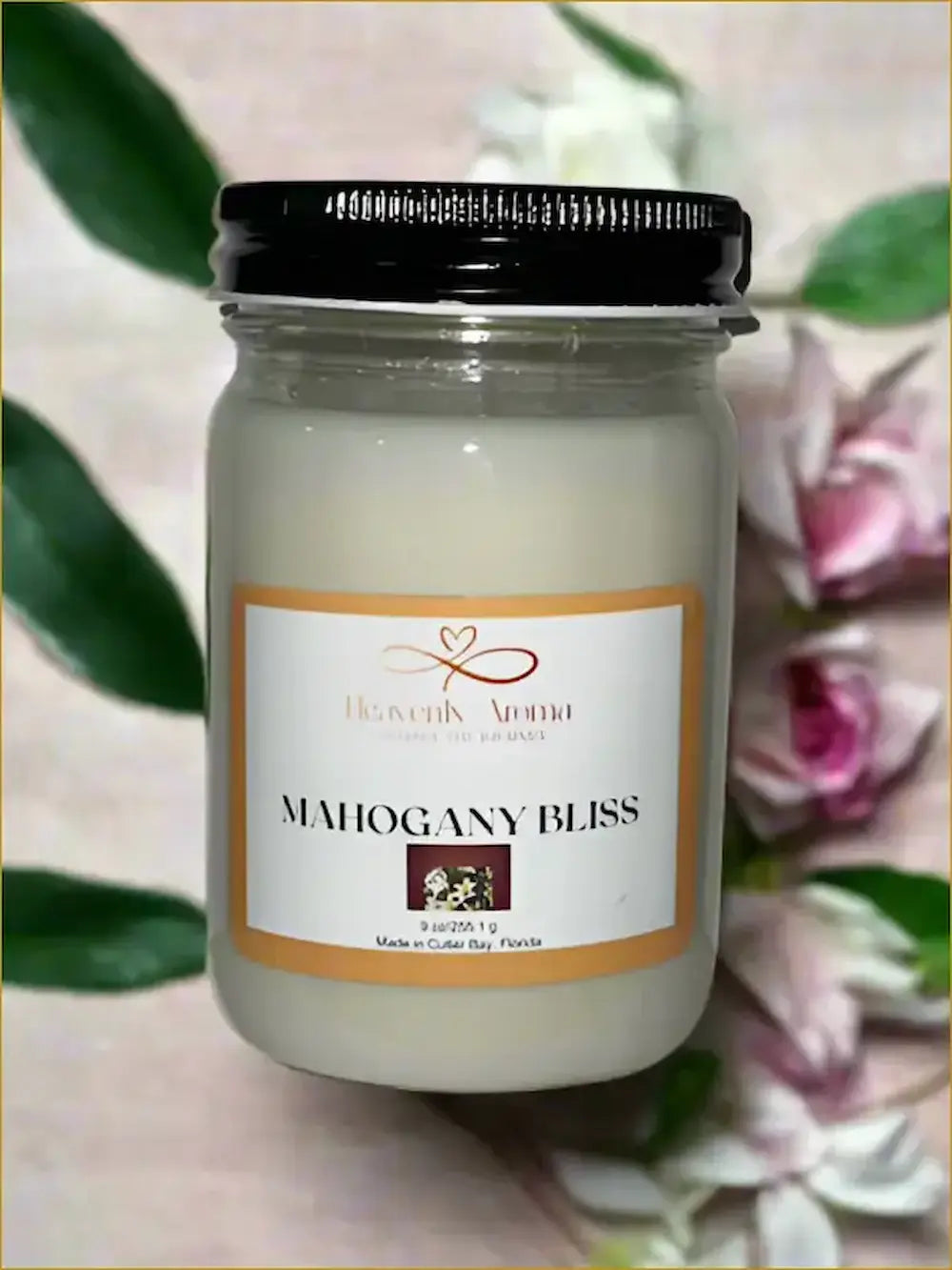 Mahogany Bliss – 8 oz Soy Candle | Sophisticated Warmth - Heavenly Aroma