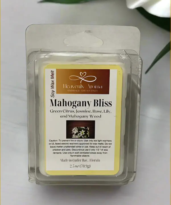 Mahogany Bliss Wax Melt – A Luxurious Escape in Every Melt! - Heavenly Aroma