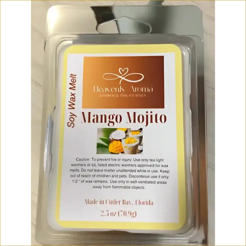 Mango Mojito Soy Wax Melts for an Island Getaway Experience - Heavenly Aroma