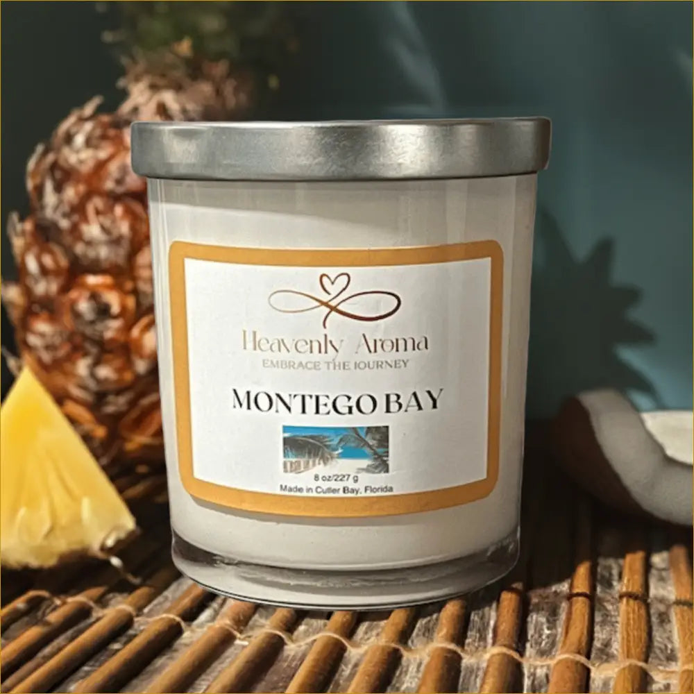 Montego Bay – 8 oz Candle | Tropical Spearmint & Coconut Calm - Heavenly Aroma
