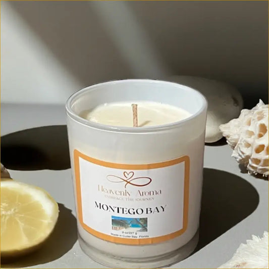 Montego Bay 8 oz Candle | Tropical Spearmint & Coconut Escape - Heavenly Aroma