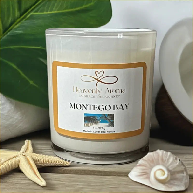 Montego Bay 8 oz Candle | Tropical Spearmint & Coconut Escape - Heavenly Aroma