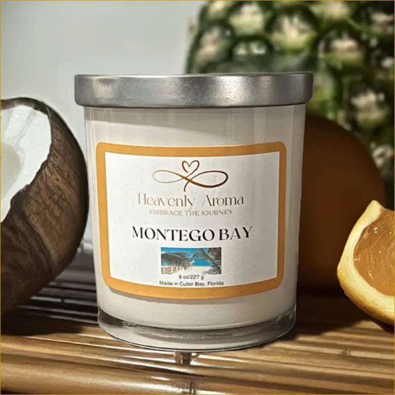 Montego Bay 8 oz Candle | Tropical Spearmint & Coconut Escape - Heavenly Aroma